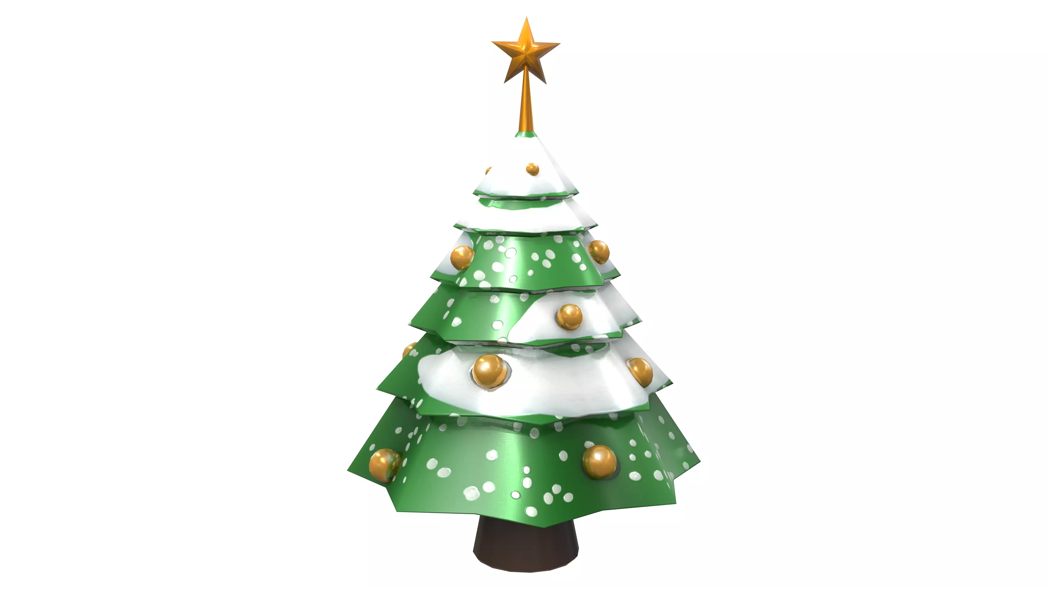 Stylized Xmas Tree V1 Low-poly 3D model_0