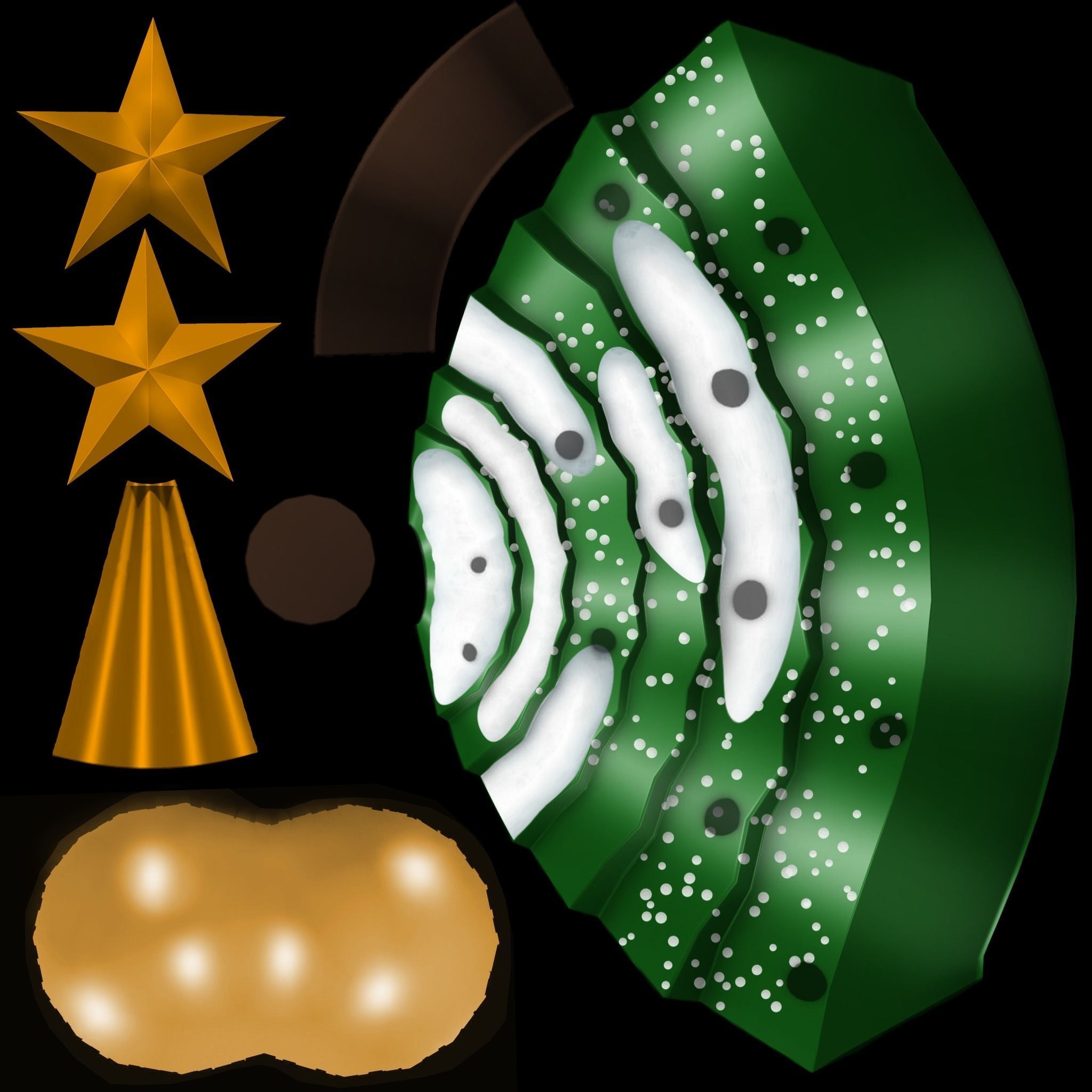 Stylized Xmas Tree V1 Low-poly 3D model_6