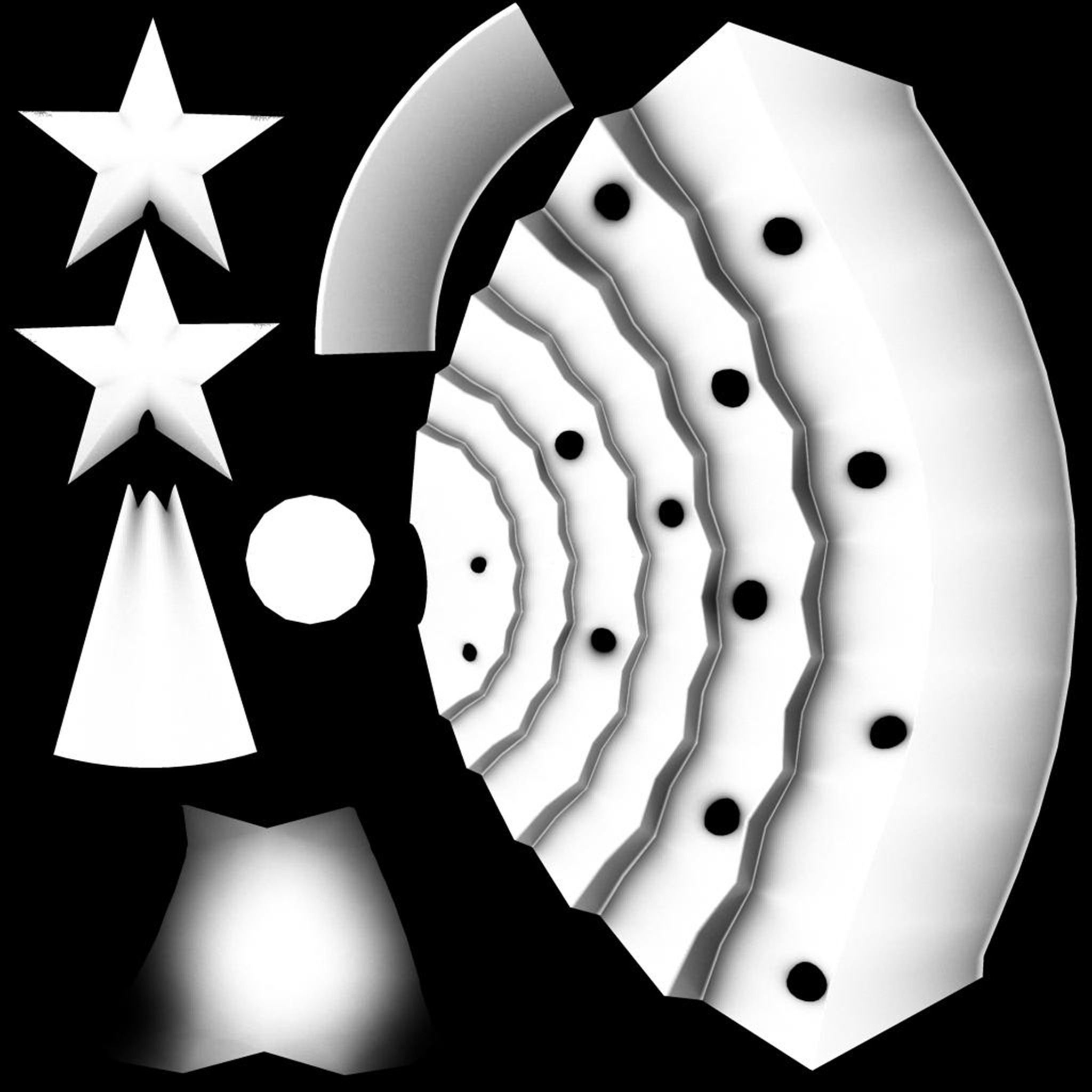 Stylized Xmas Tree V1 Low-poly 3D model_9