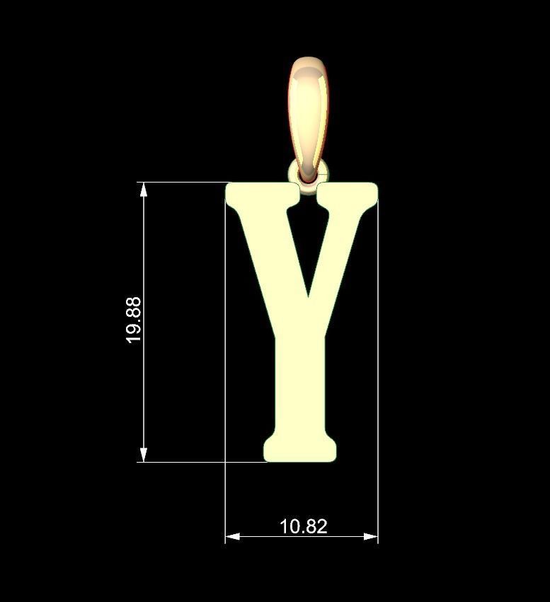 Initial Letters Pendant Gloucester Y 3D print model_5