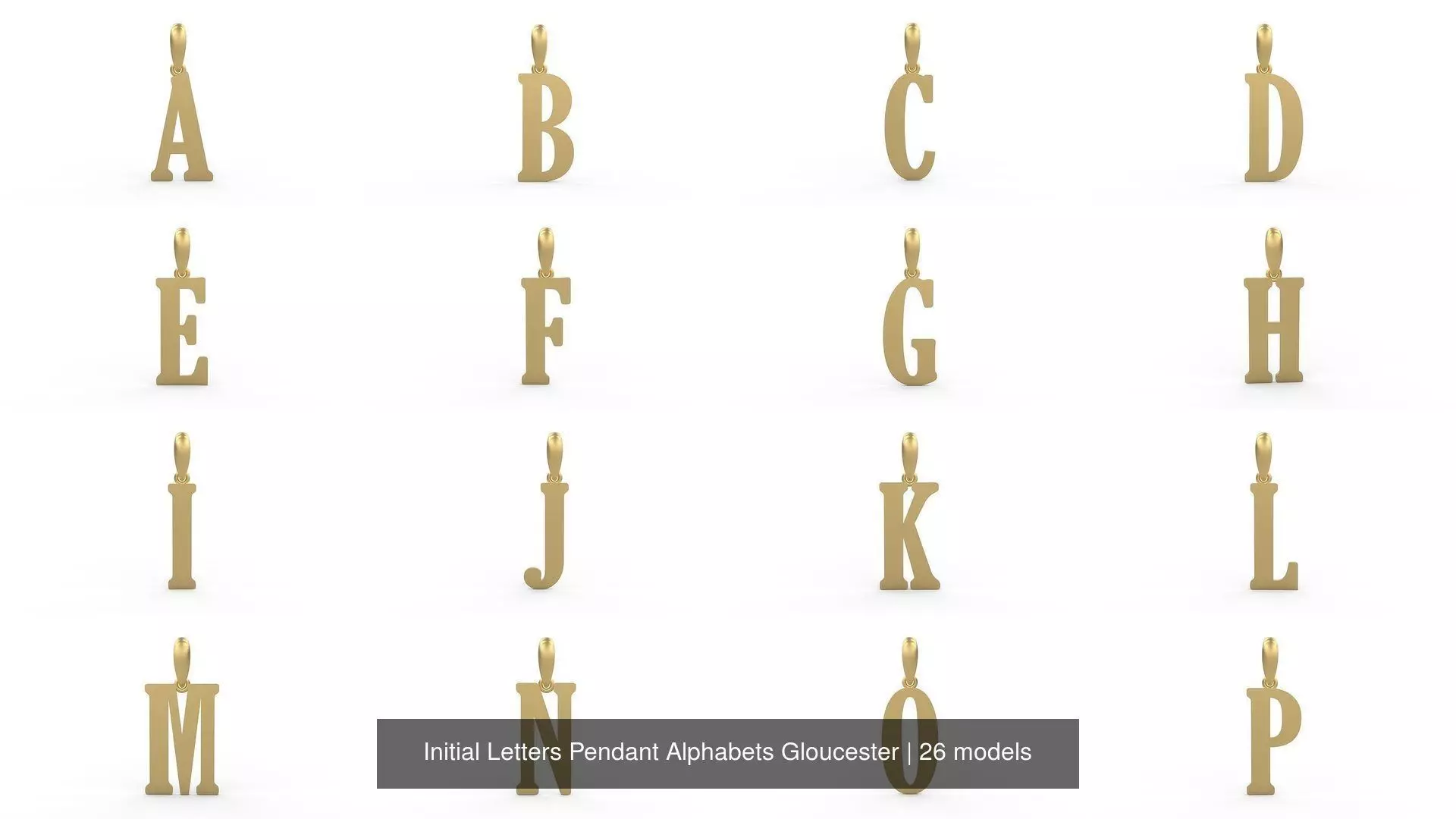 Initial Letters Pendant Alphabets Gloucester 3D Model Collection_0