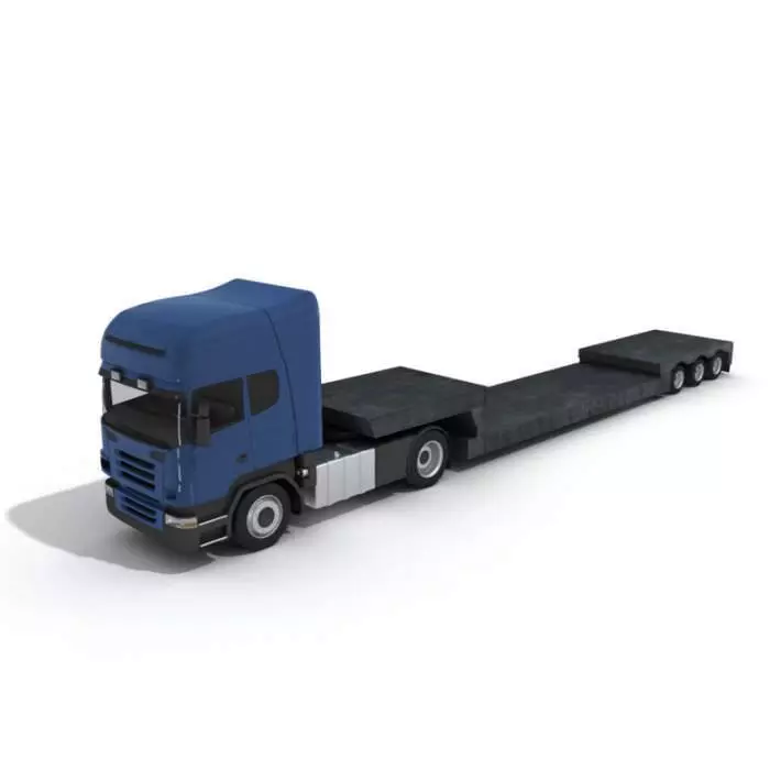 Blue Semi Truck Vehicle 3D model