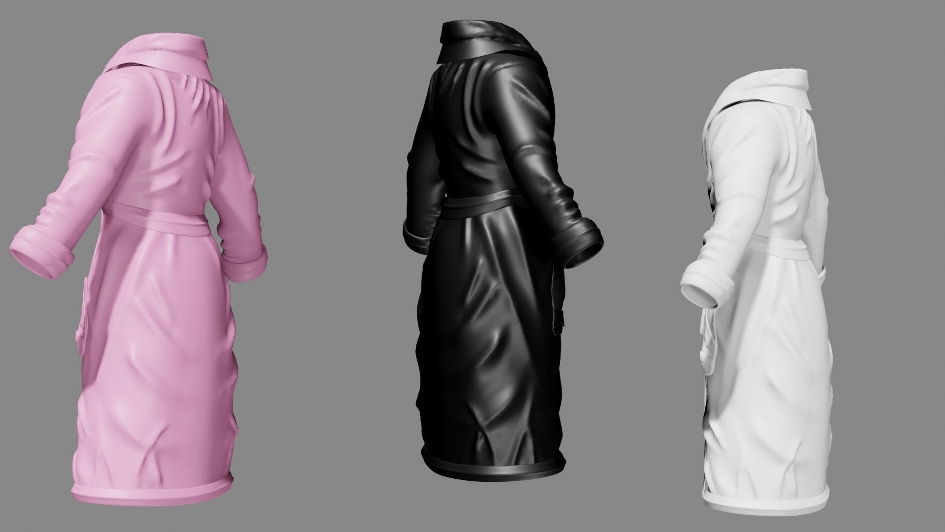 Robe cloth Low-poly 3D model_5