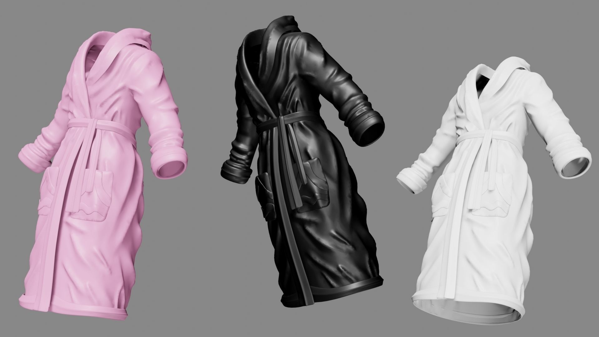 Robe cloth Low-poly 3D model_7