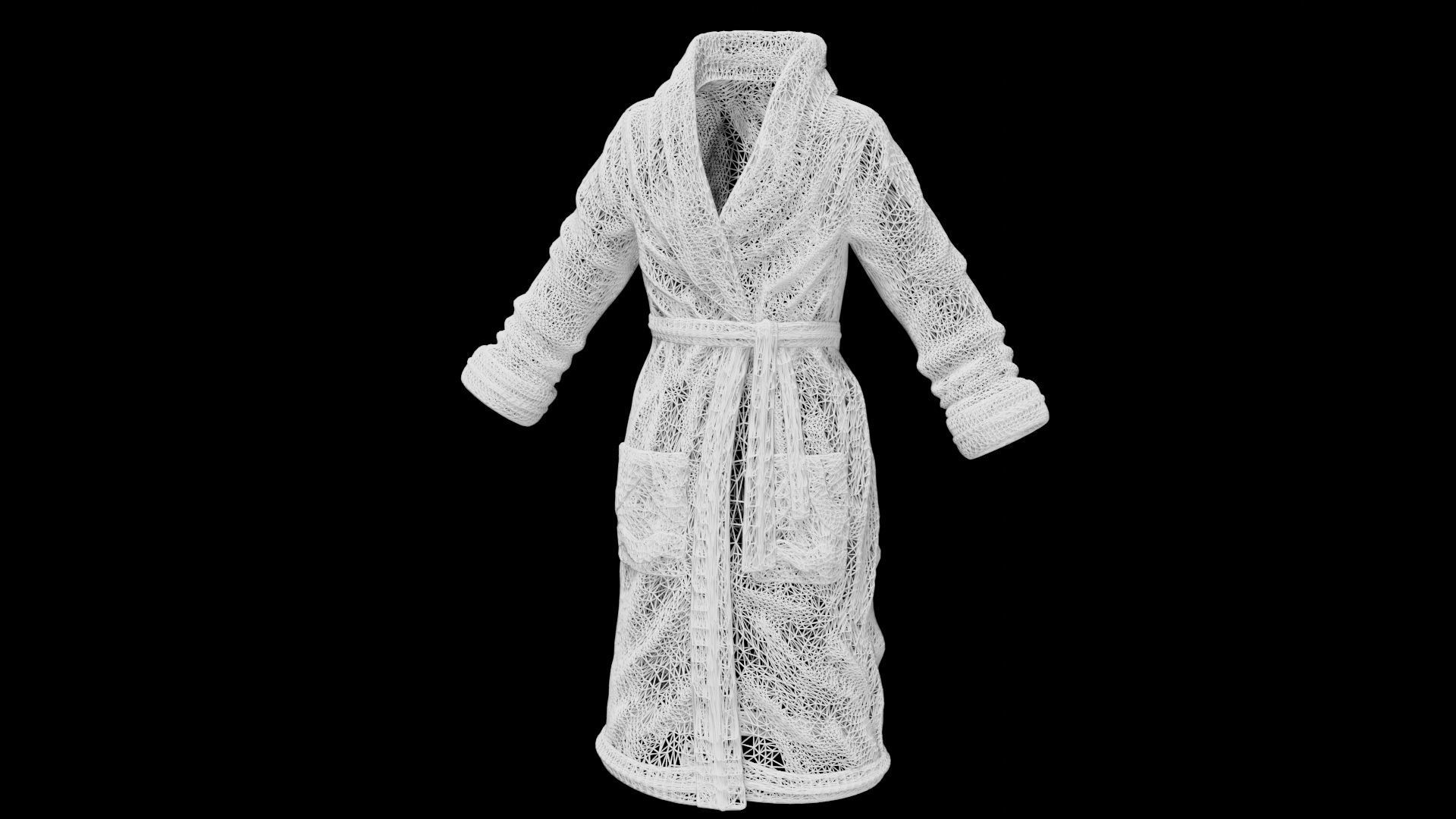 Robe cloth Low-poly 3D model_8
