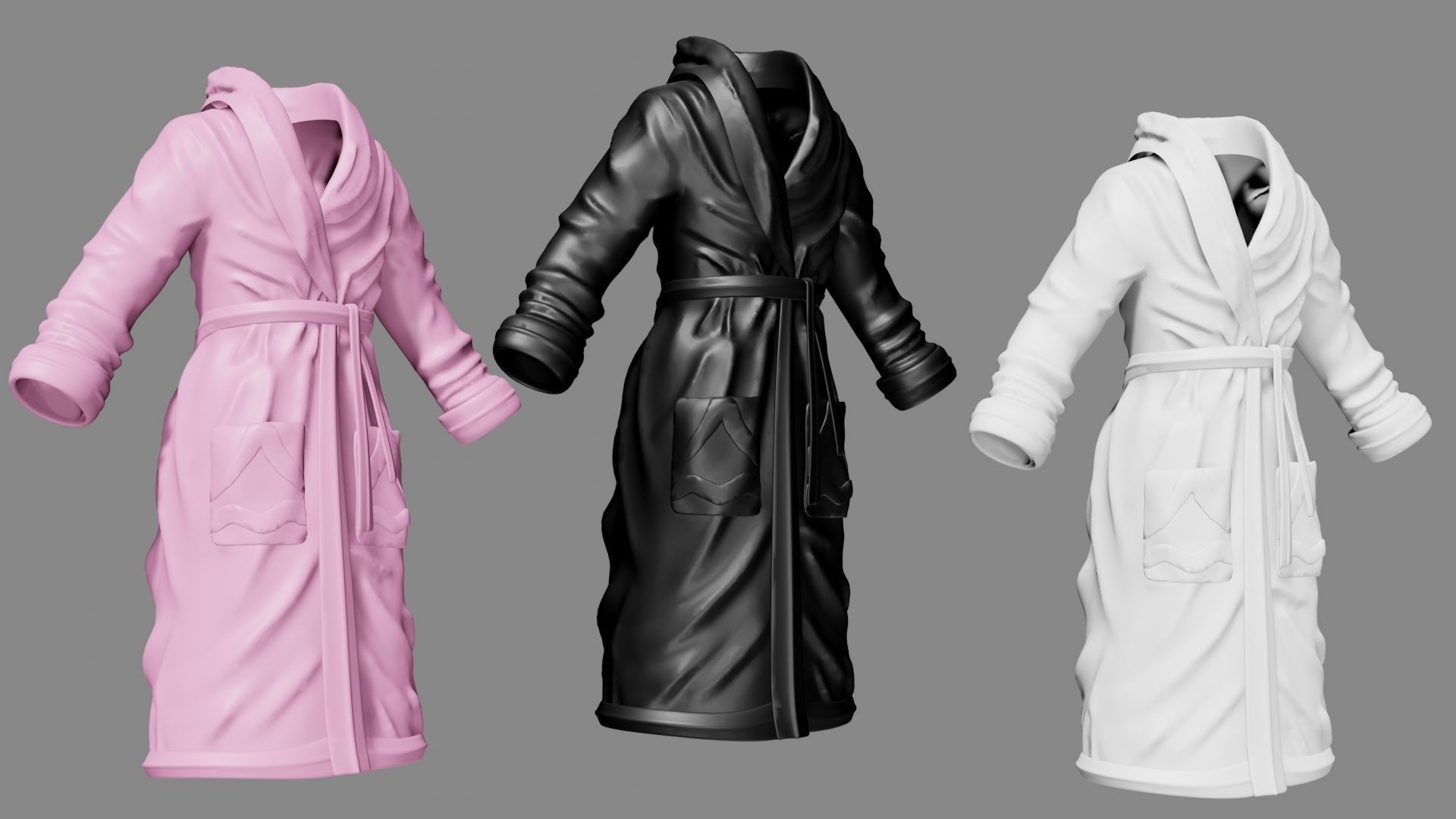 Robe cloth Low-poly 3D model_2