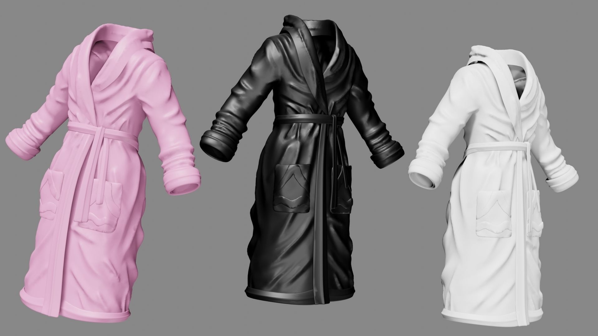 Robe cloth Low-poly 3D model_4