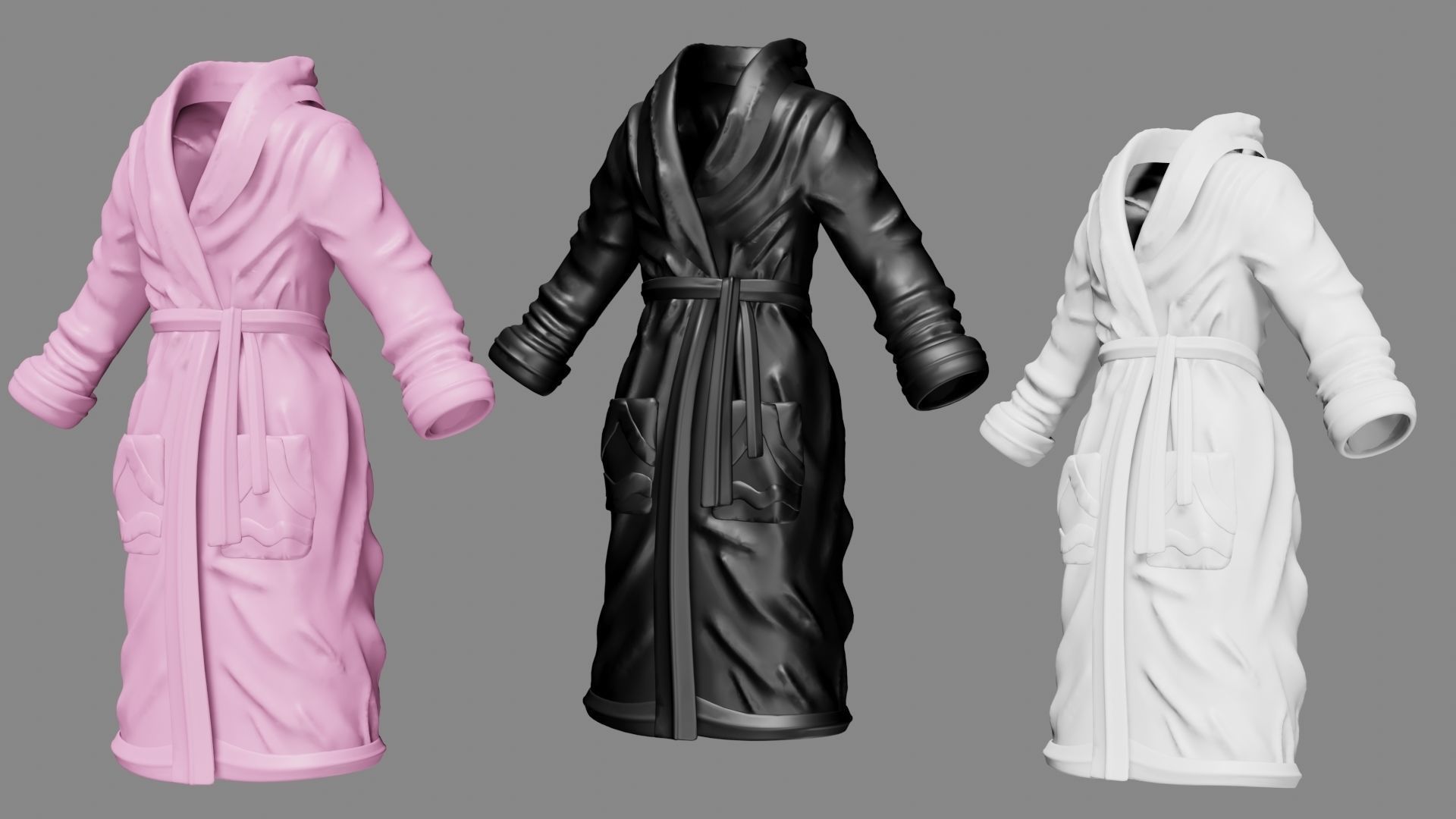 Robe cloth Low-poly 3D model_3