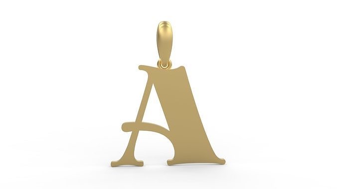 Initial Letters Pendant Golden Metafor A 3D print model