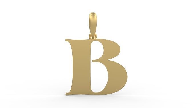 Initial Letters Pendant Golden Metafor B 3D print model