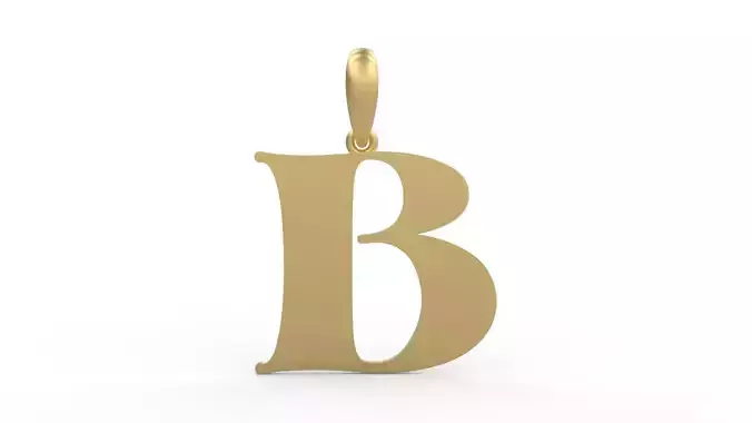 Initial Letters Pendant Golden Metafor B 3D print model
