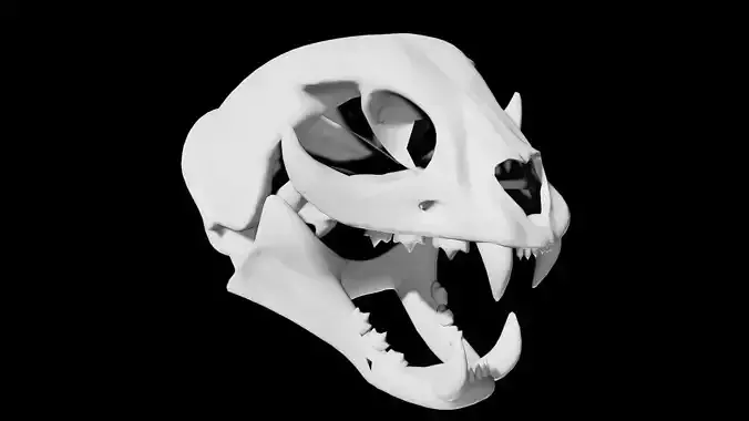 Cat skull Low-poly 3D model