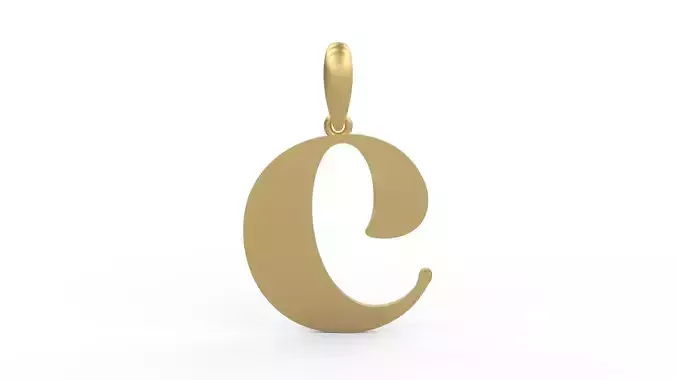 Initial Letters Pendant Golden Metafor C 3D print model