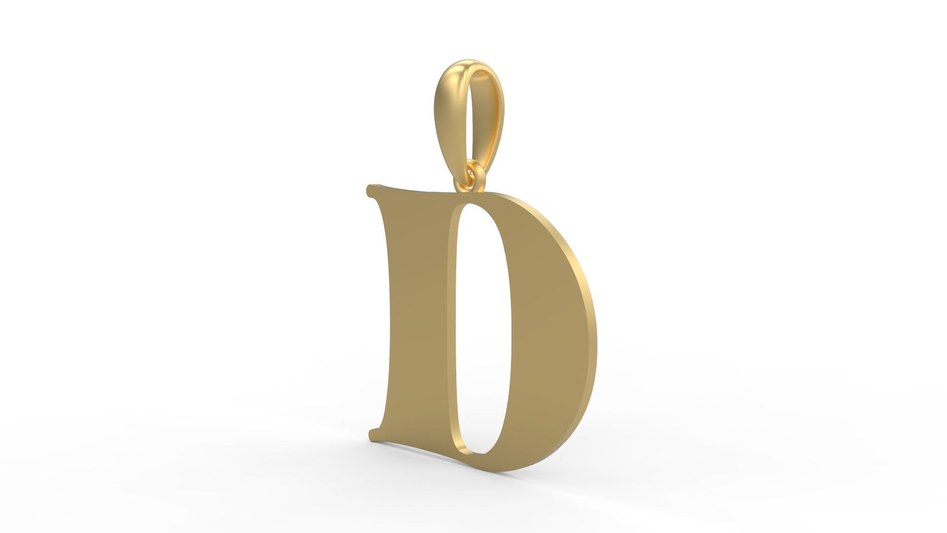 Initial Letters Pendant Golden Metafor D 3D print model_1