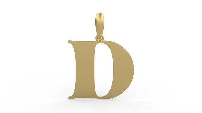 Initial Letters Pendant Golden Metafor D 3D print model