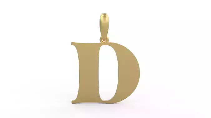 Initial Letters Pendant Golden Metafor D 3D print model