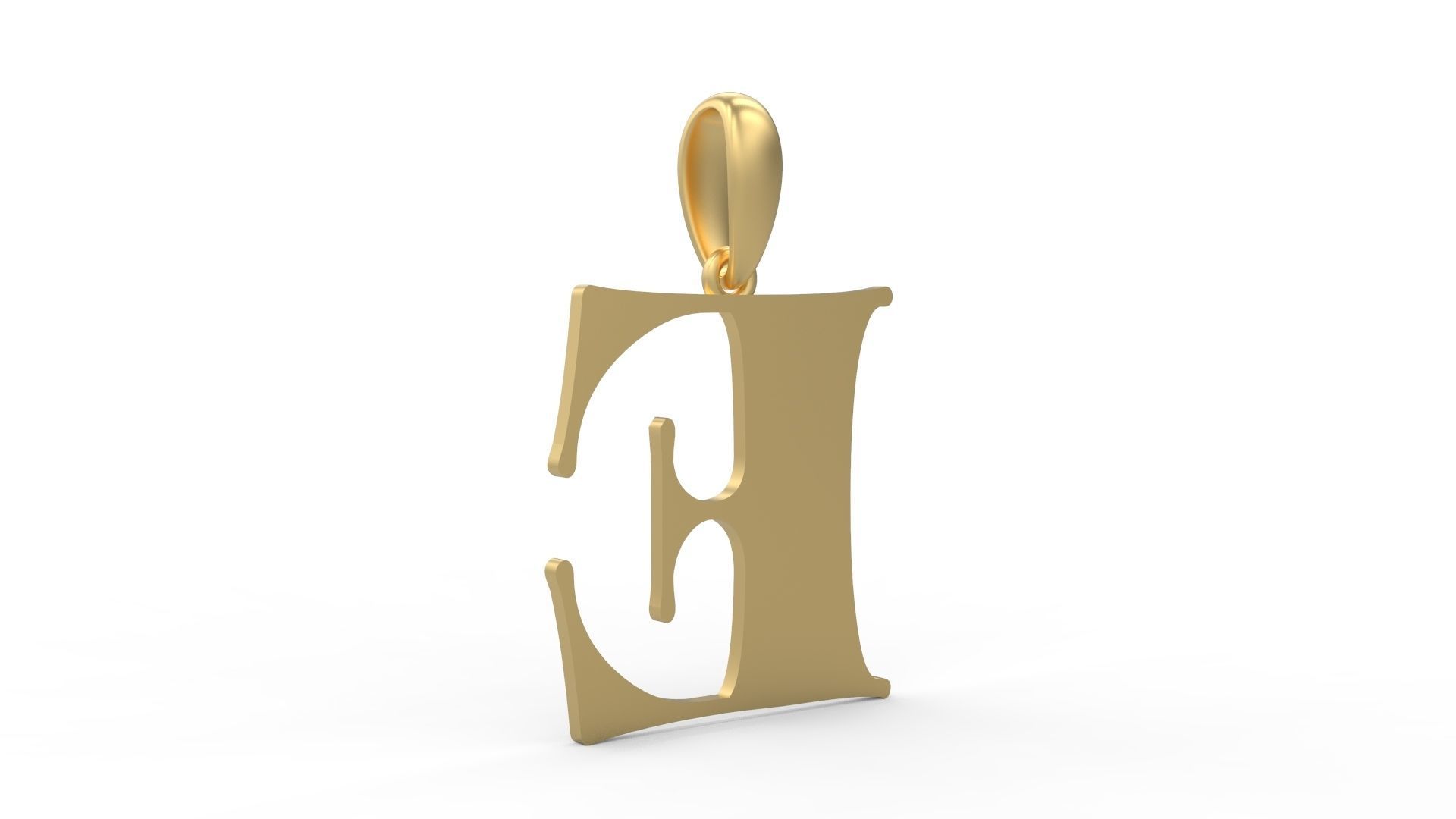Initial Letters Pendant Golden Metafor E 3D print model_3