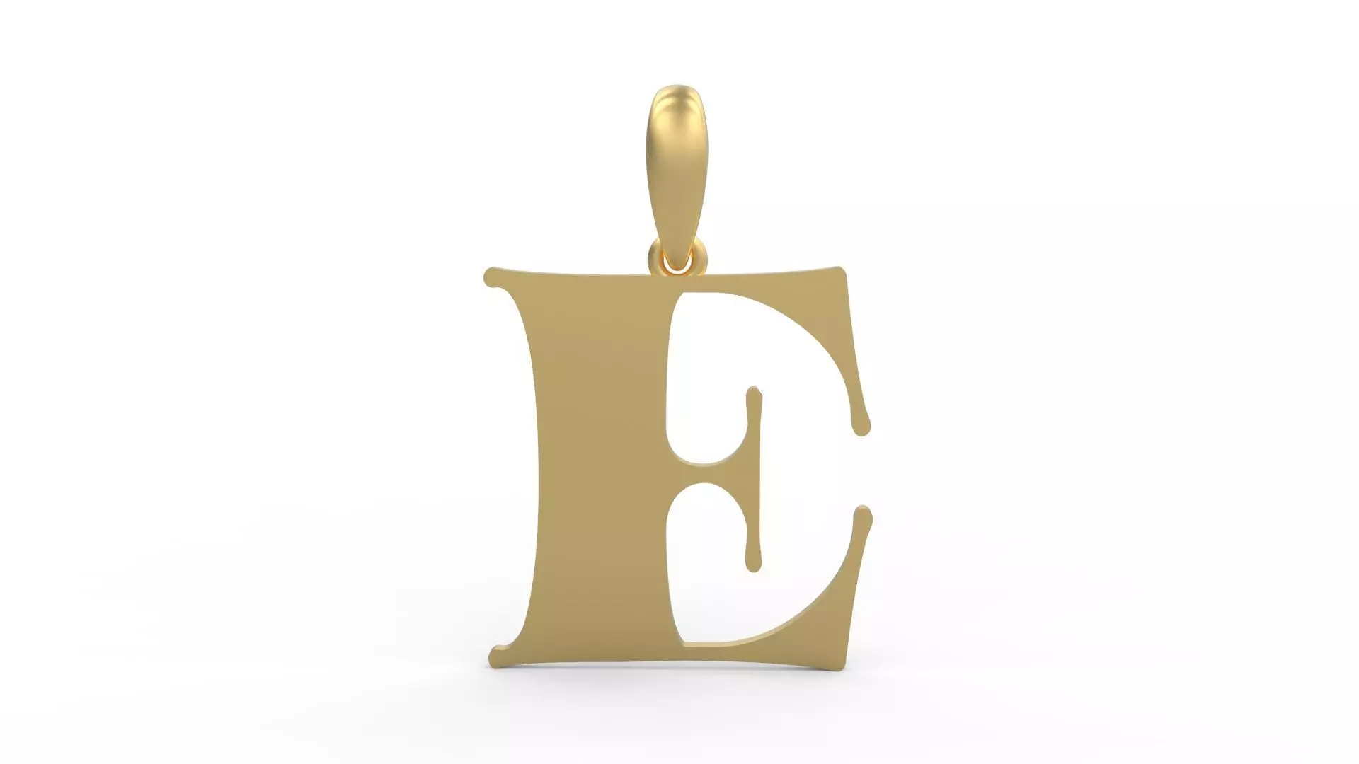 Initial Letters Pendant Golden Metafor E 3D print model_0