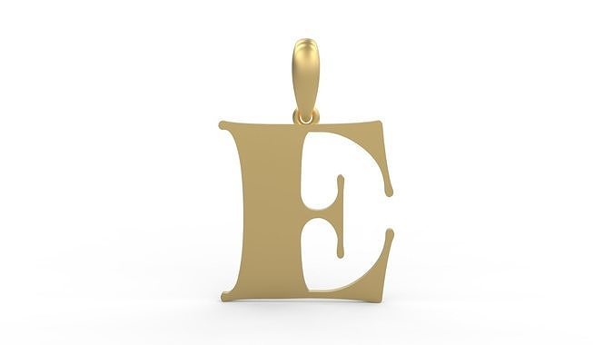 Initial Letters Pendant Golden Metafor E 3D print model
