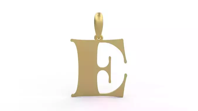 Initial Letters Pendant Golden Metafor E 3D print model