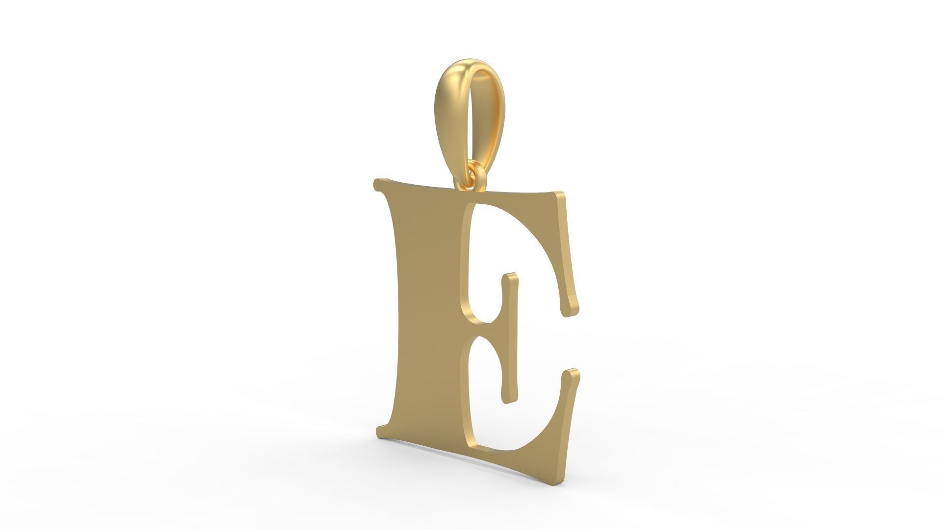 Initial Letters Pendant Golden Metafor E 3D print model_1