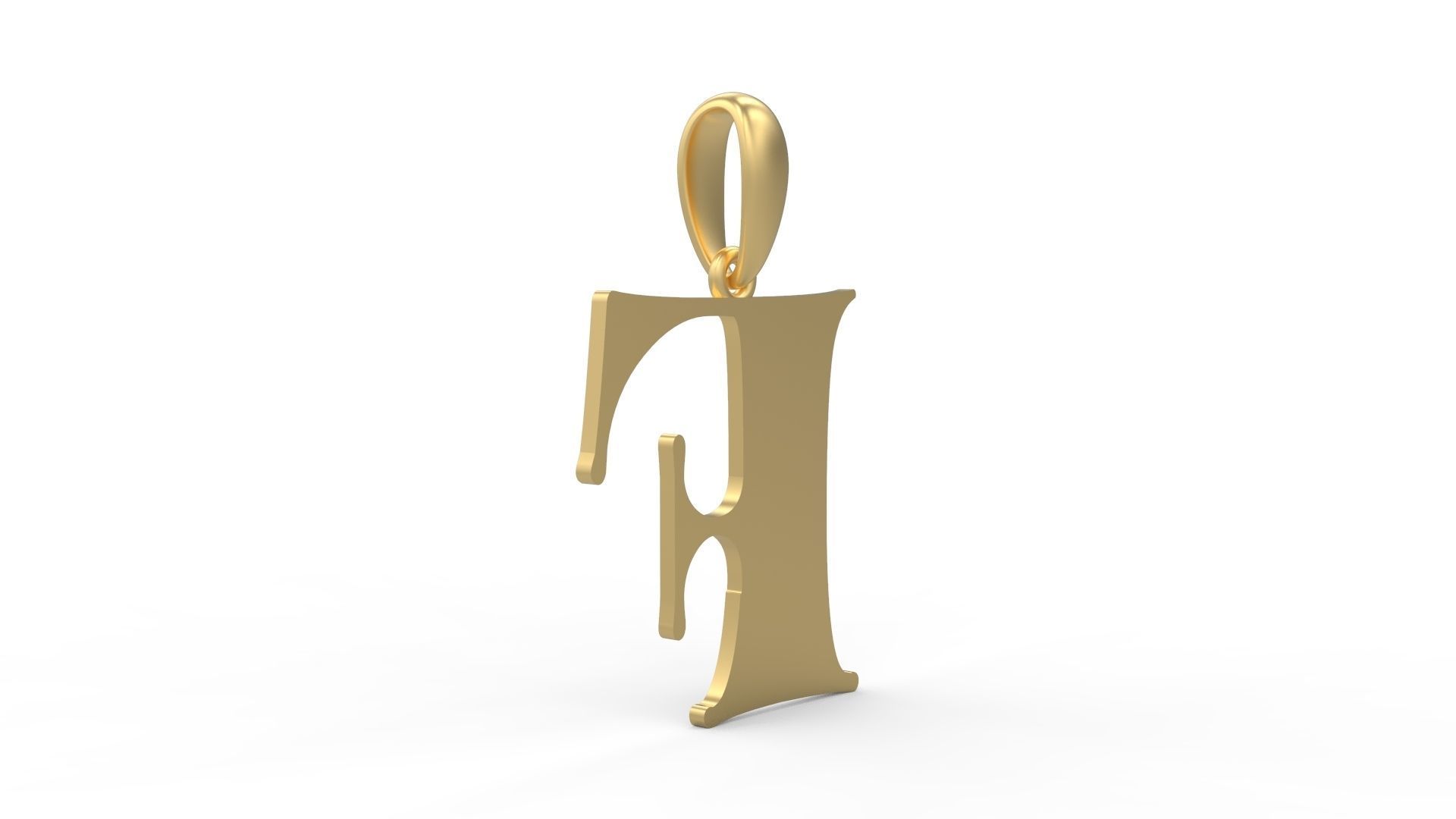 Initial Letters Pendant Golden Metafor F 3D print model_3