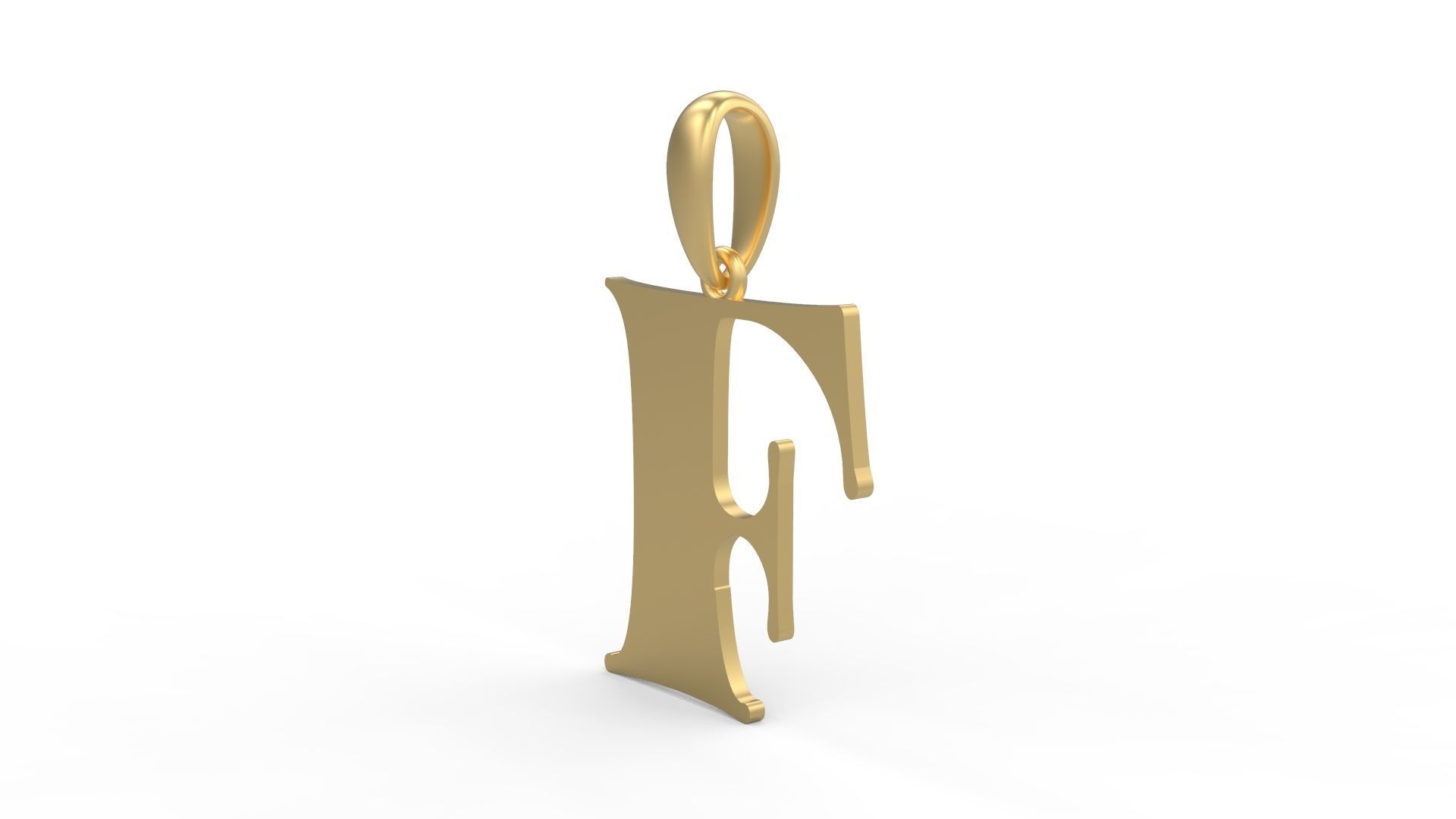 Initial Letters Pendant Golden Metafor F 3D print model_1