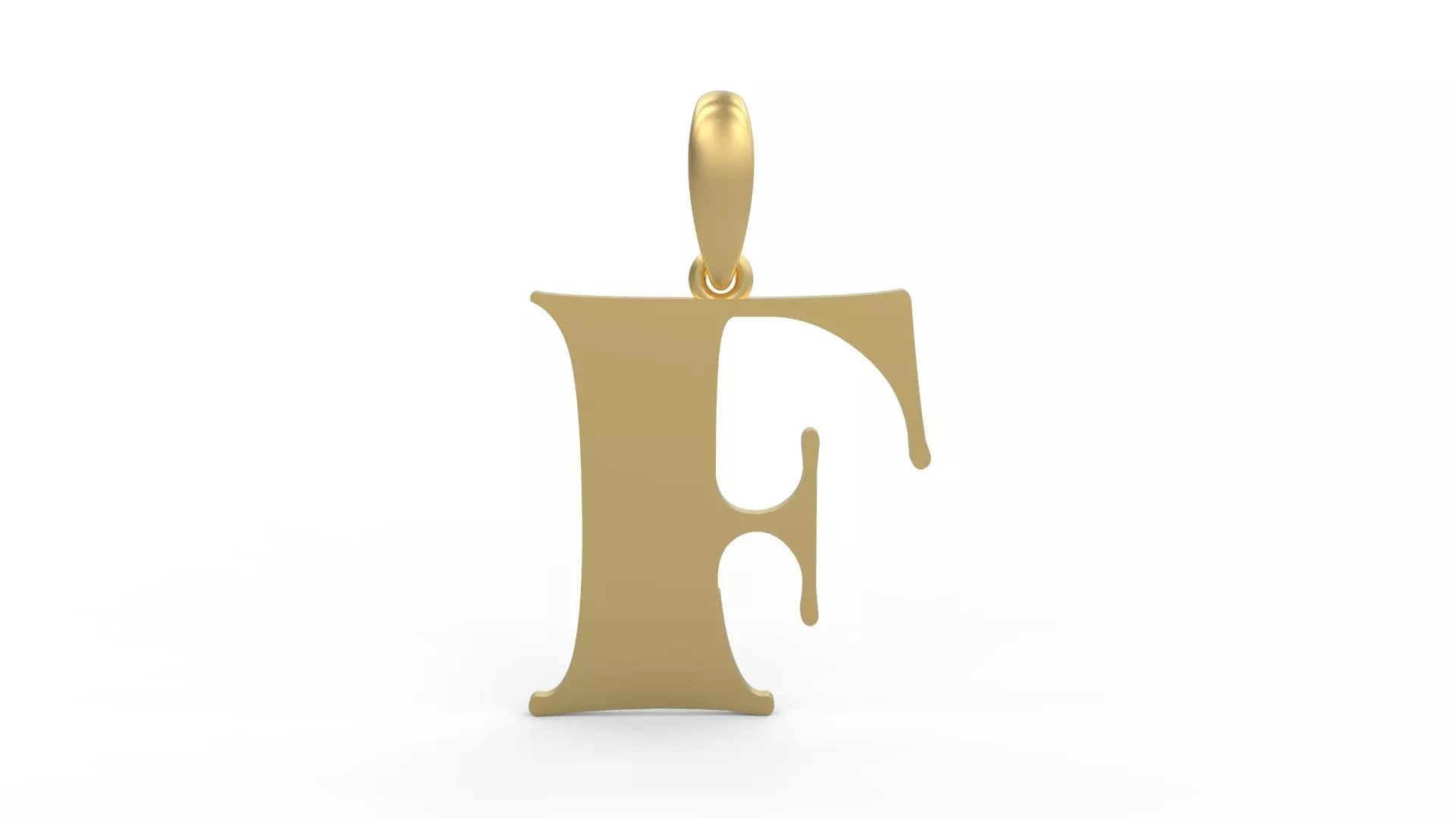 Initial Letters Pendant Golden Metafor F 3D print model_0