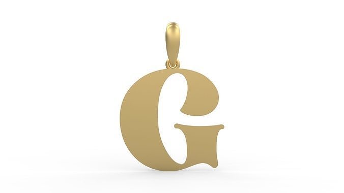 Initial Letters Pendant Golden Metafor G 3D print model