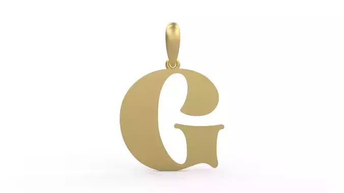 Initial Letters Pendant Golden Metafor G 3D print model