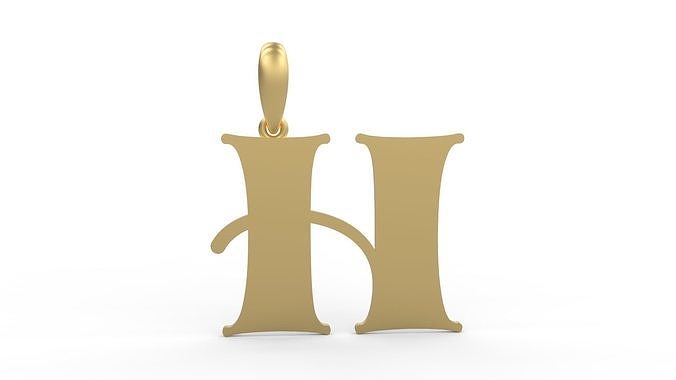 Initial Letters Pendant Golden Metafor H 3D print model