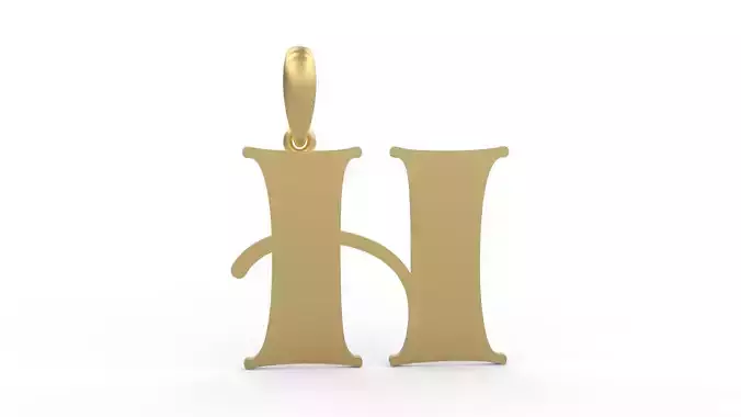 Initial Letters Pendant Golden Metafor H 3D print model