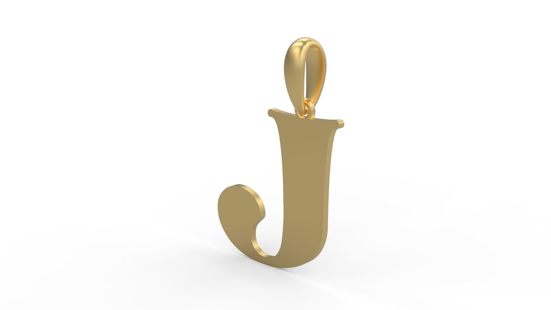 Initial Letters Pendant Golden Metafor J 3D print model_1