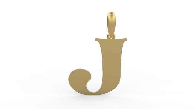 Initial Letters Pendant Golden Metafor J 3D print model