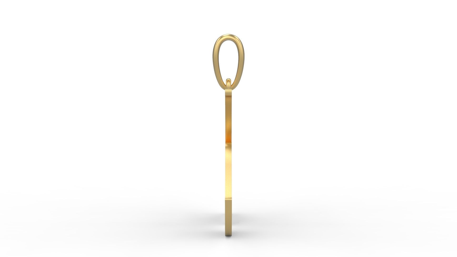 Initial Letters Pendant Golden Metafor K 3D print model_2