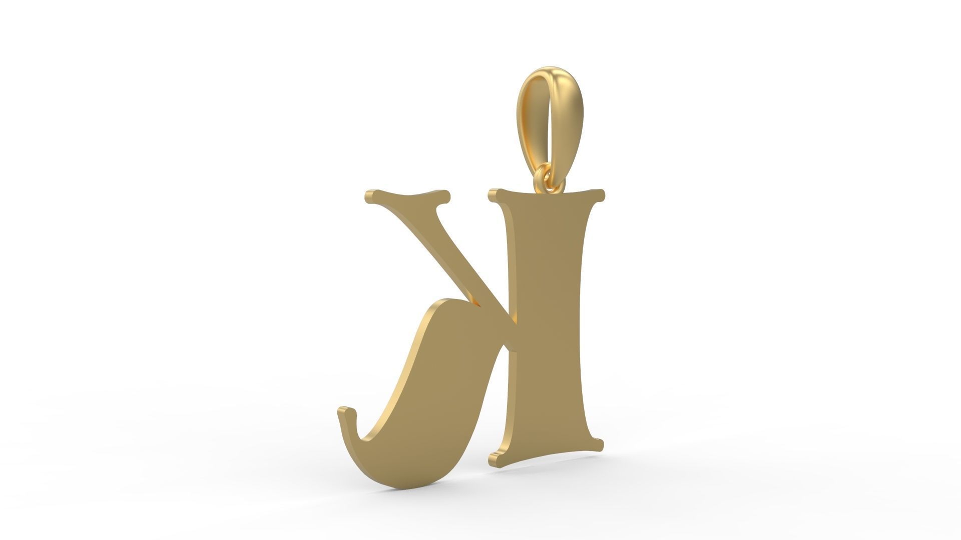 Initial Letters Pendant Golden Metafor K 3D print model_3