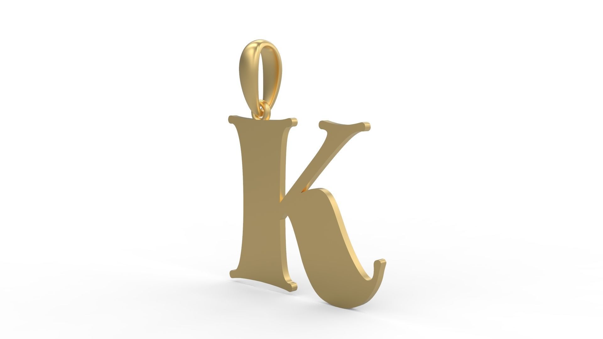Initial Letters Pendant Golden Metafor K 3D print model_1