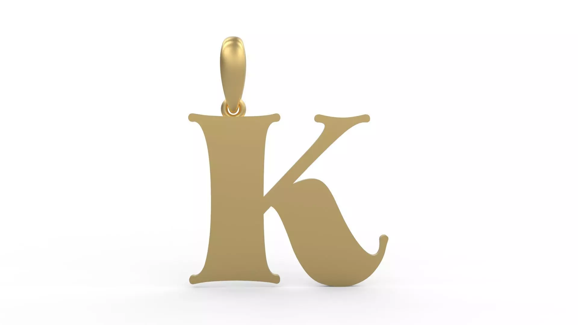 Initial Letters Pendant Golden Metafor K 3D print model_0