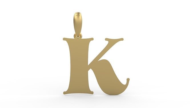 Initial Letters Pendant Golden Metafor K 3D print model