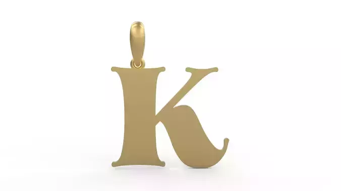 Initial Letters Pendant Golden Metafor K 3D print model