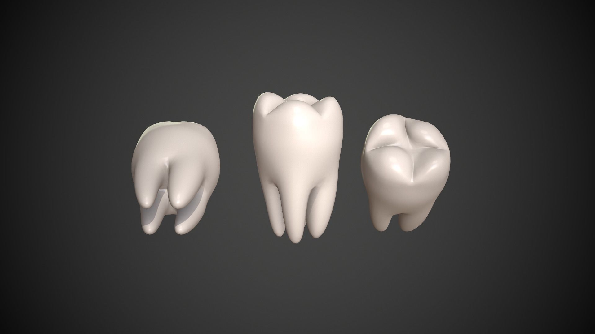 Tooth Low-poly 3D model_2