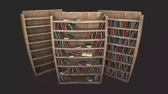 Medieval Bookcase  Low-poly 3D model