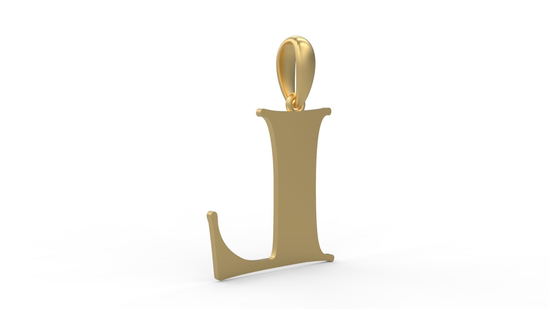 Initial Letters Pendant Golden Metafor L 3D print model_3