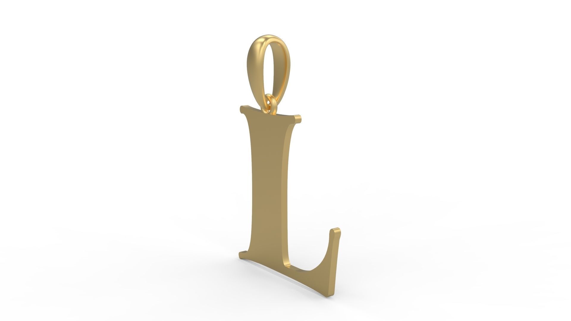 Initial Letters Pendant Golden Metafor L 3D print model_1