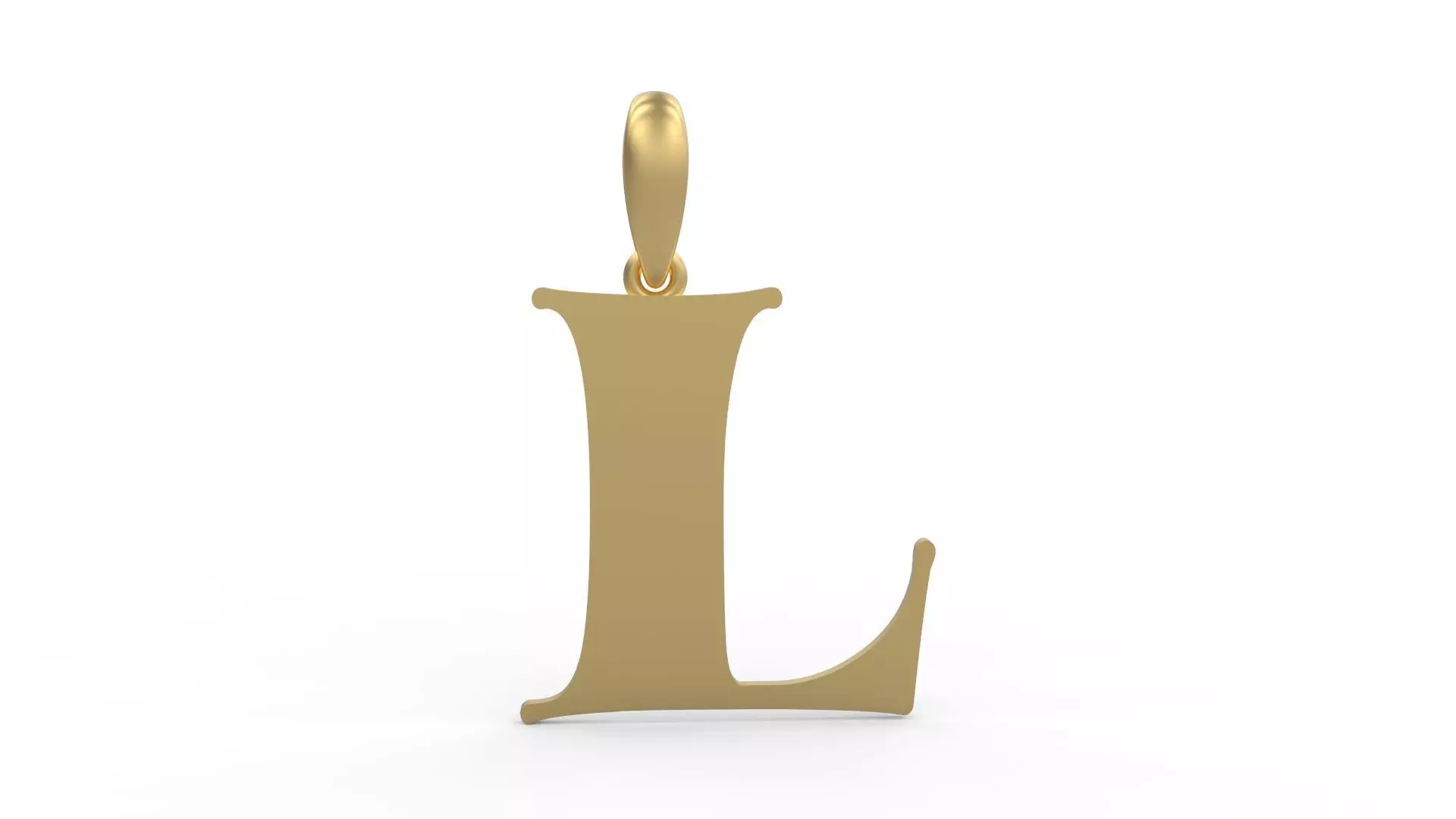 Initial Letters Pendant Golden Metafor L 3D print model_0