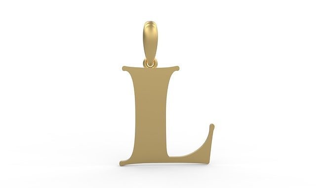 Initial Letters Pendant Golden Metafor L 3D print model