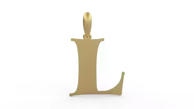 Initial Letters Pendant Golden Metafor L 3D print model