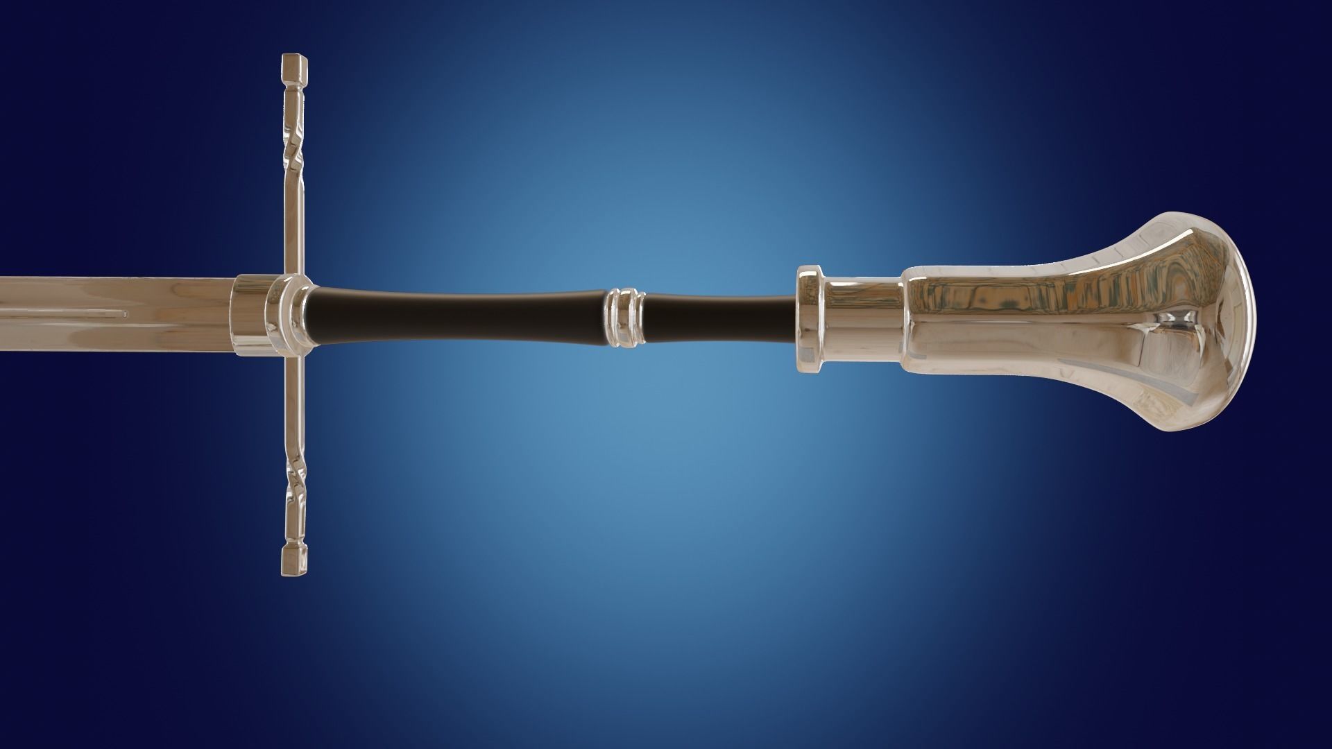 stylized weapon sword for the Middle Ages PBR low-poly GameReady Low-poly 3D model_1