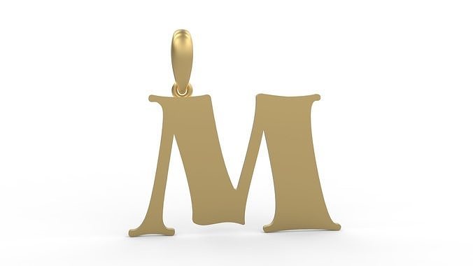 Initial Letters Pendant Golden Metafor M 3D print model