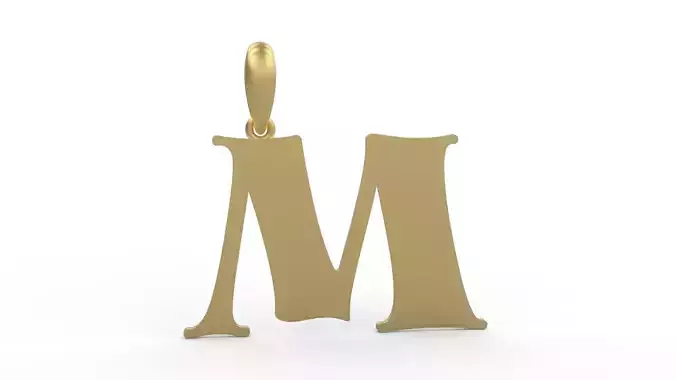 Initial Letters Pendant Golden Metafor M 3D print model